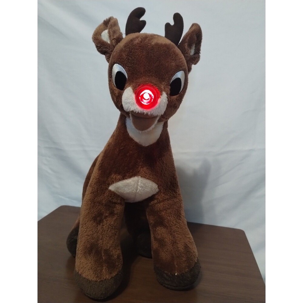 Build A Bear Rudolph The Red Nosed Reindeer Plush Light Up Nose Christmas Toy